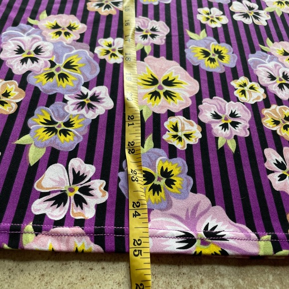 Bob Mackie Wearable Art Floral 2 Piece Set top skirt‎ pansie Purple Striped XL - Picture 7 of 11